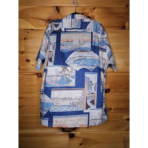 Gitman Bros Vintage Postcard Camp Blue Men Size XXL Made in USA - Picture 3 of 16